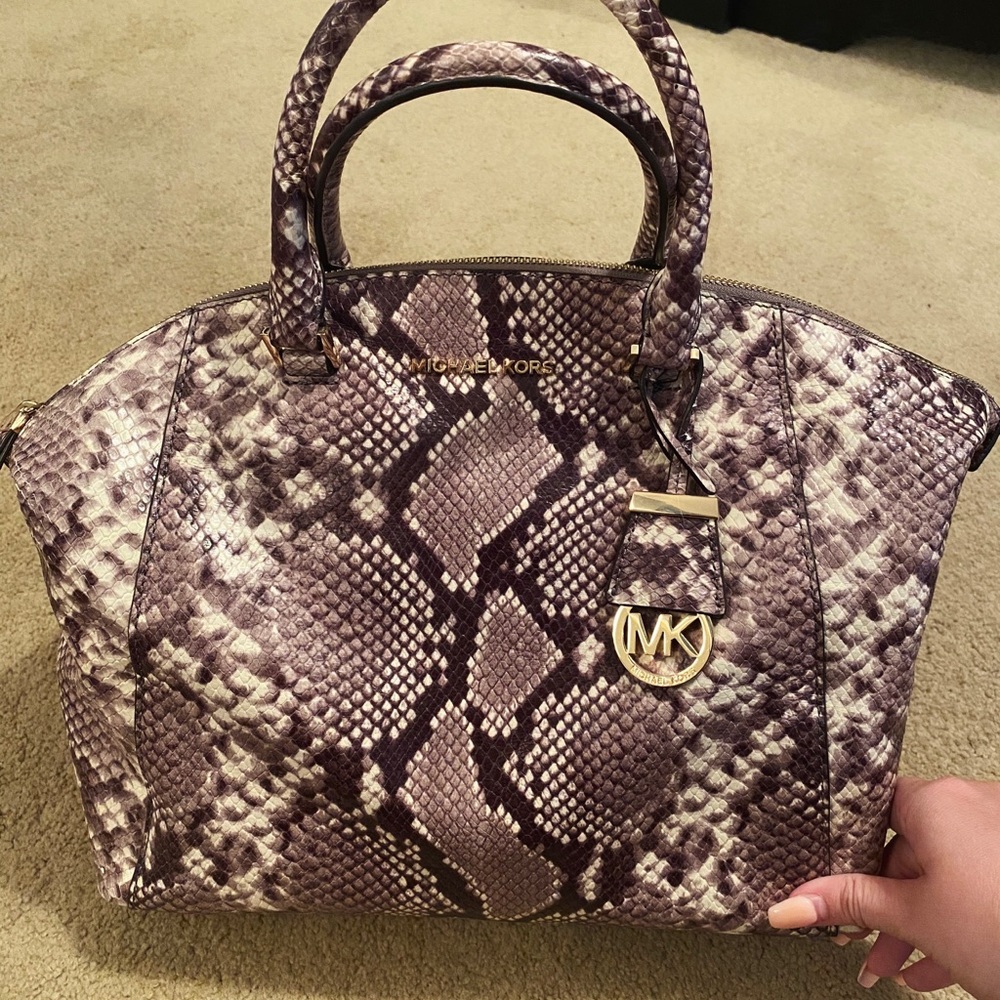 Michael Kors snakeskin Riley satchel